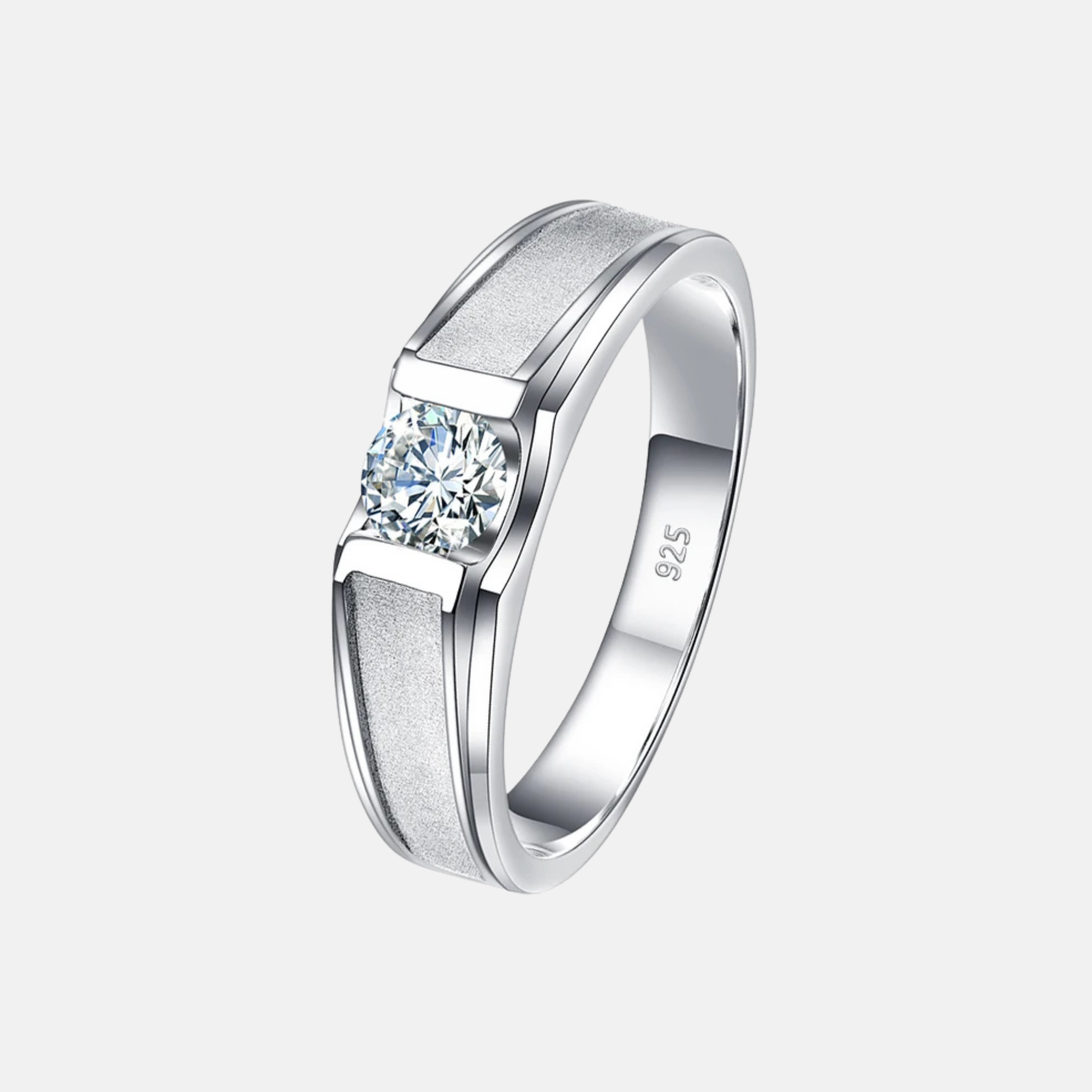 Anel Block Solitário Moissanite