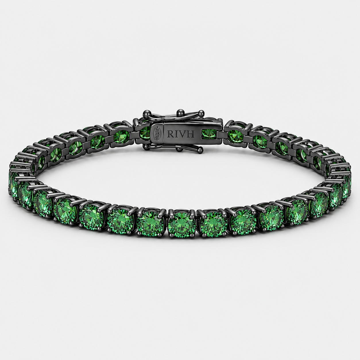 Riviera Moissanite Esmeralda Ródio Negro