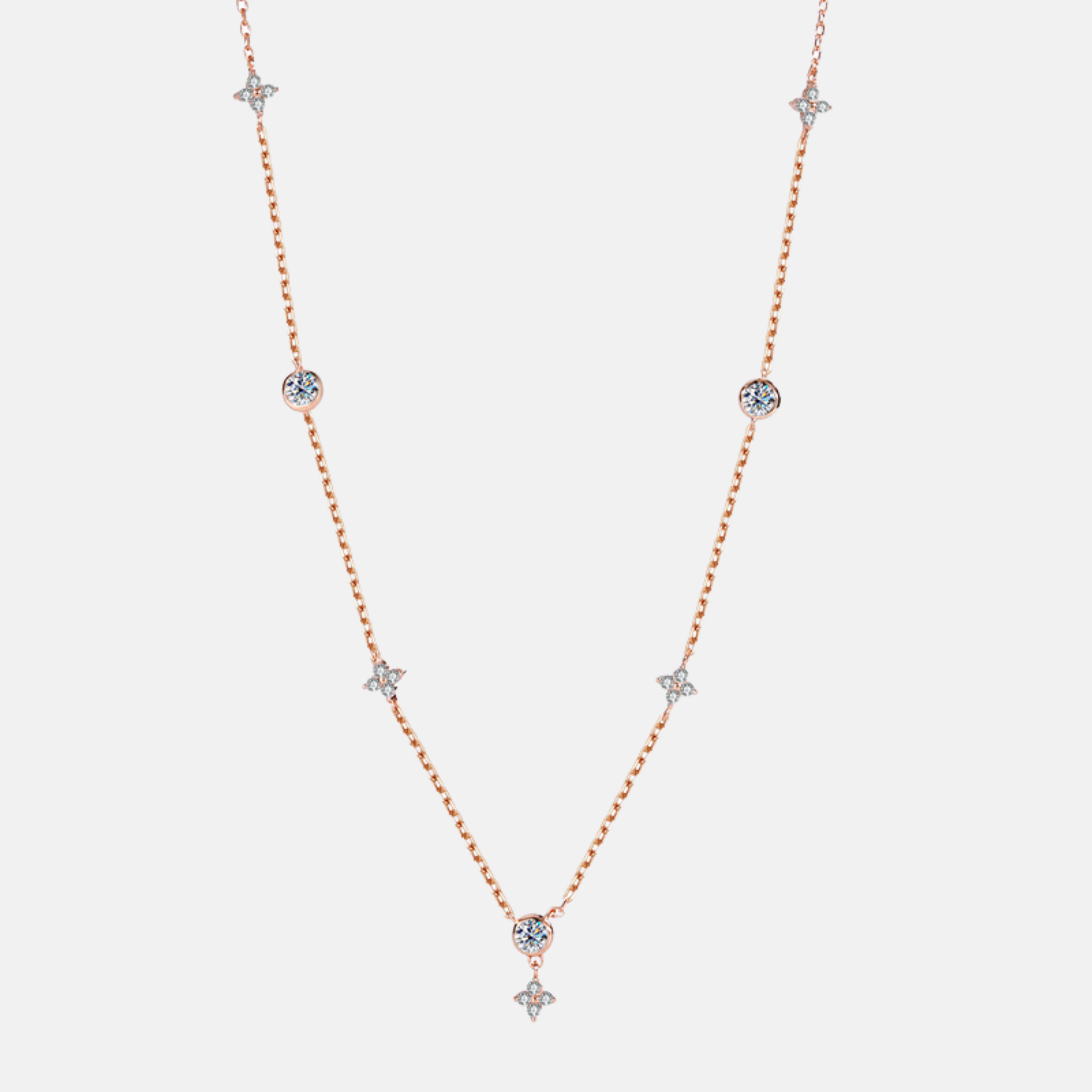 Colar Elos Bezel Moissanite