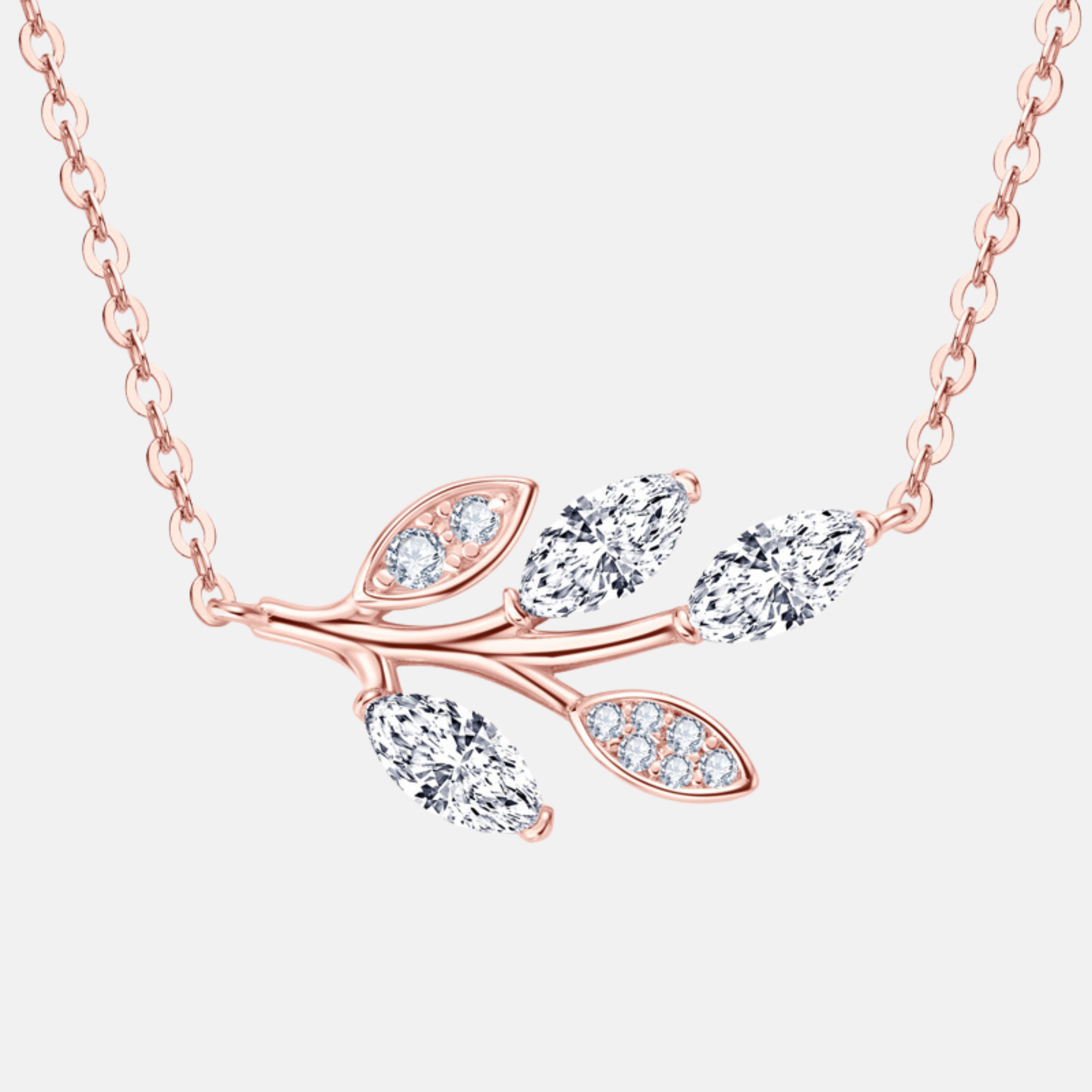 Colar Leaf Moissanite