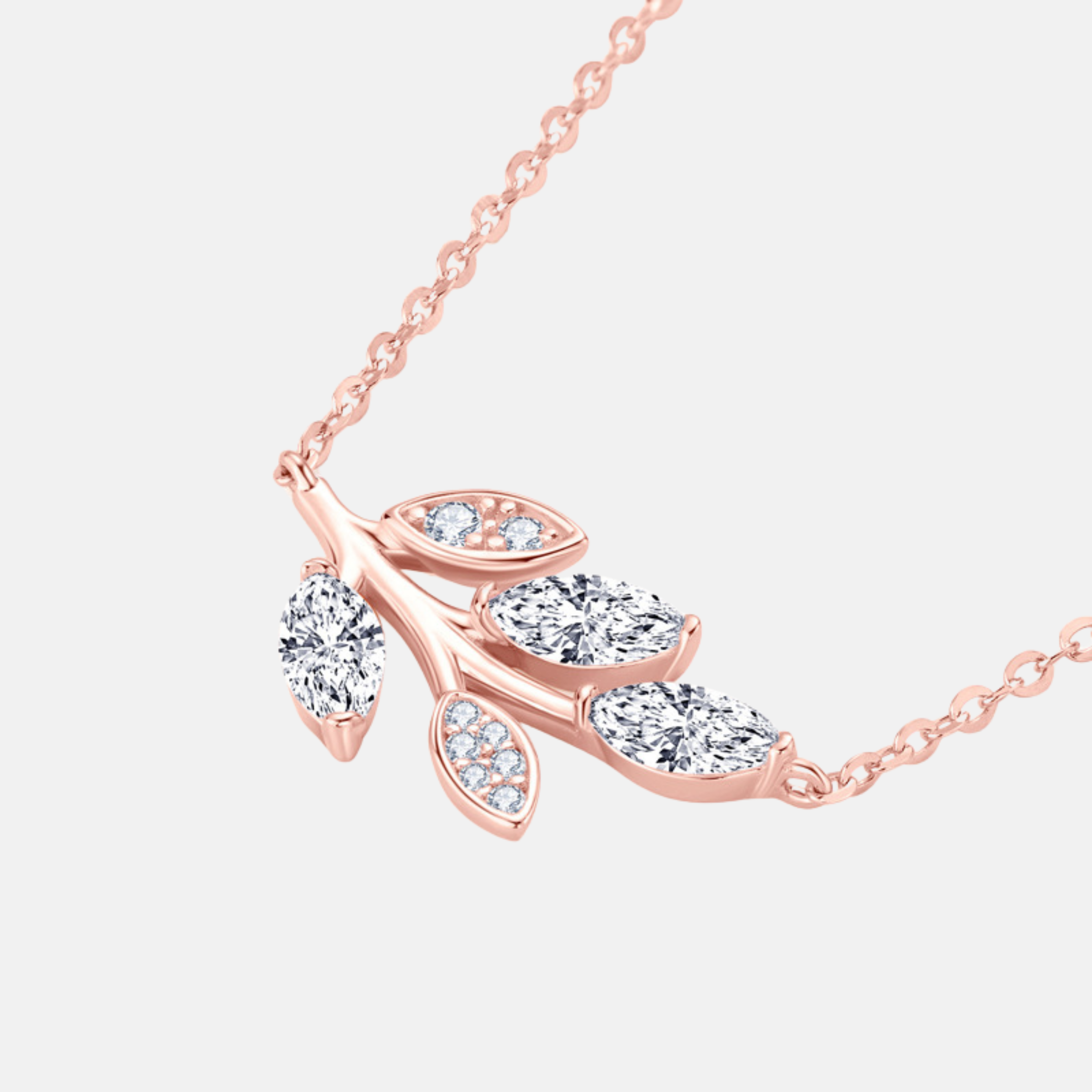 Colar Leaf Moissanite
