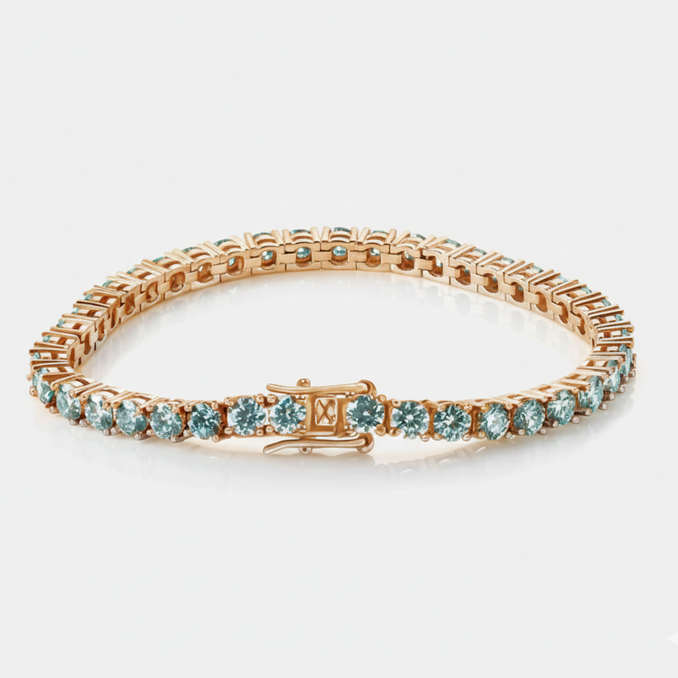 Riviera Moissanite Topázio - Ouro Rosé