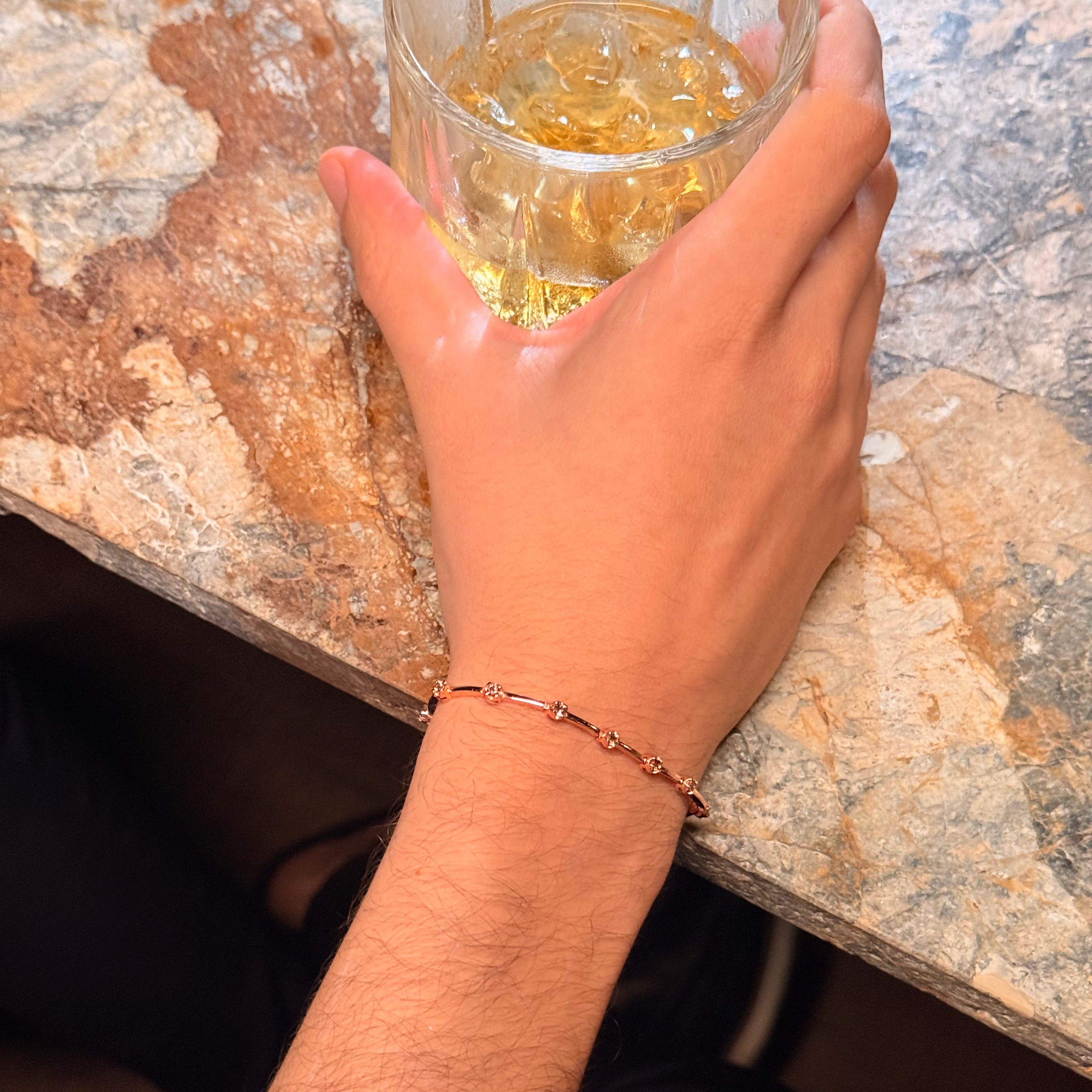 Riviera Fio Faca Brown Ouro Rosé