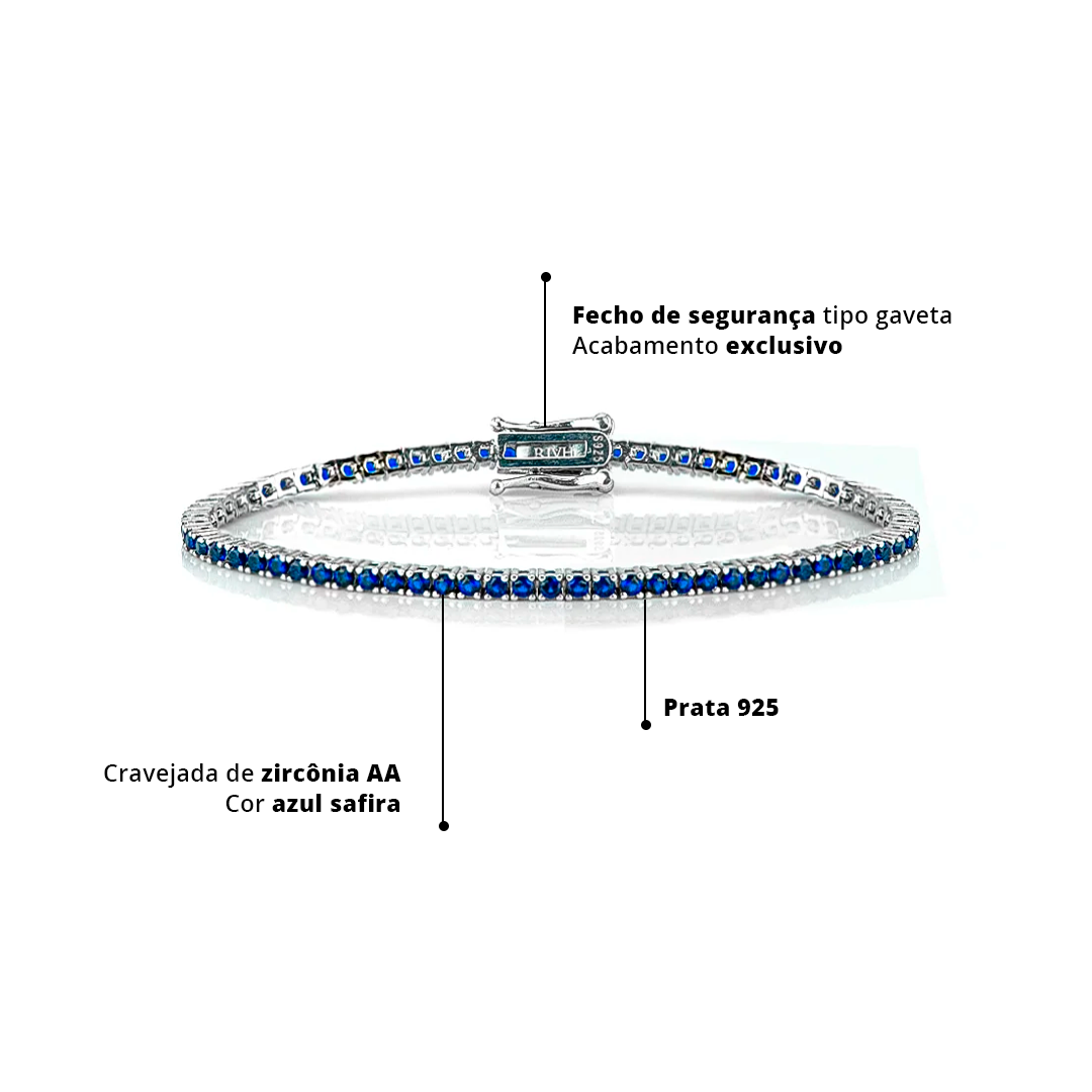 Riviera Zircônia Azul Safira