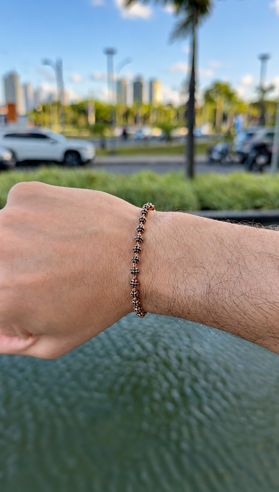 Riviera Gênesis Moissanite Black — Ouro Rosé