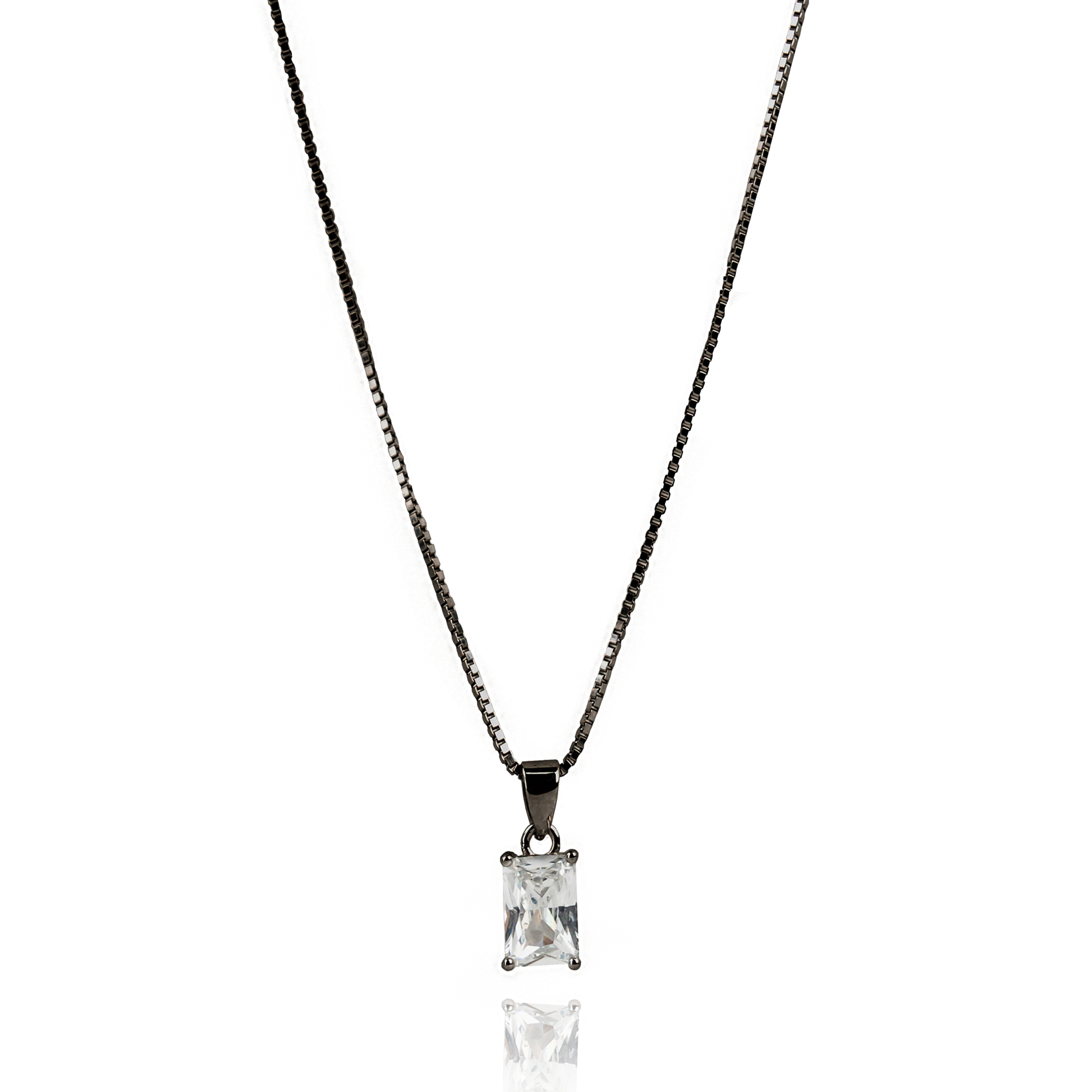 Colar Veneziana Cristal - Ródio Negro