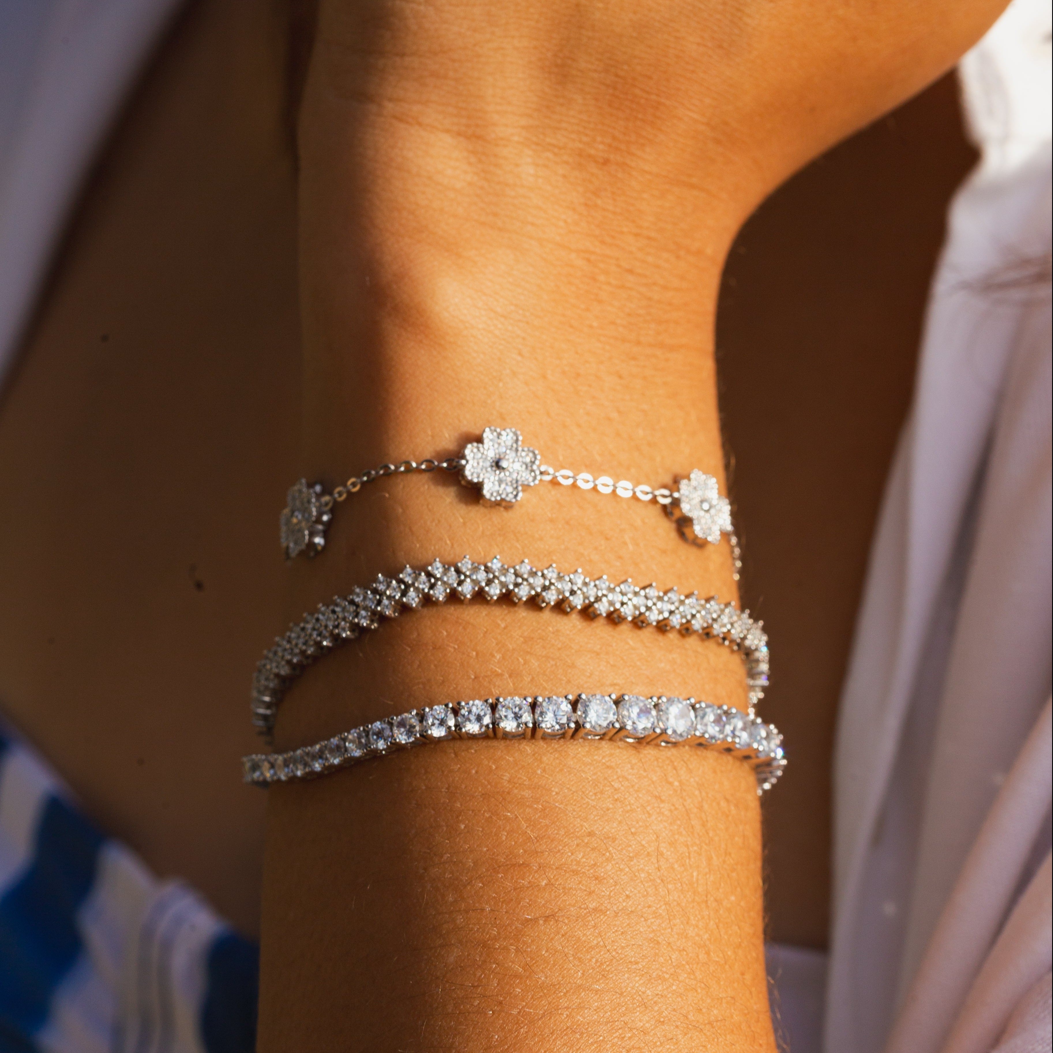 Pulseira Trevo Moissanite