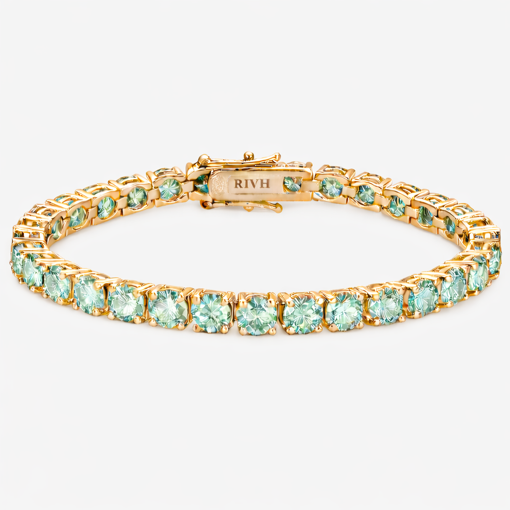 Riviera Moissanite Topázio - Ouro Amarelo