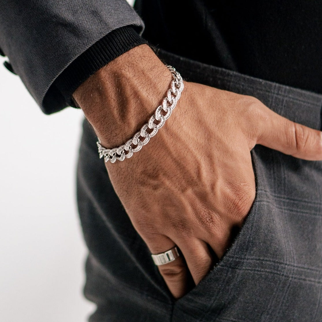 Pulseira Baguete Cuban Chain - 10mm