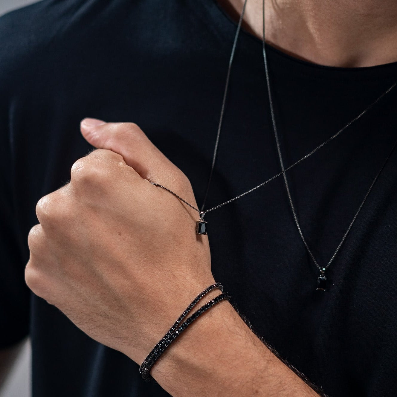 Riviera Zircônia Ônix - Ródio Negro