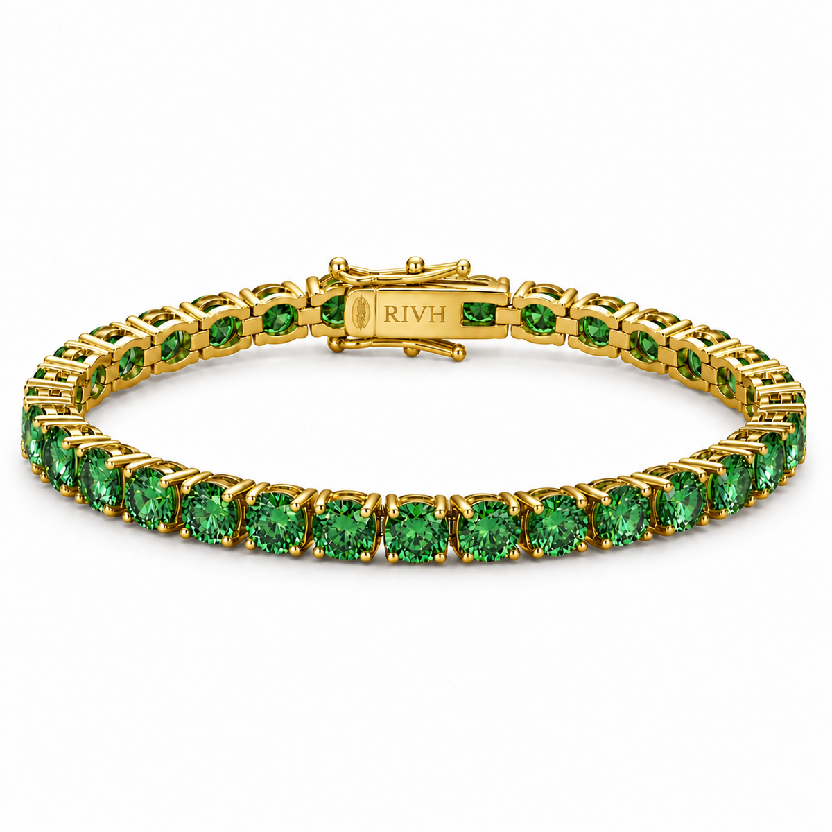 Riviera Moissanite Esmeralda Ouro Amarelo