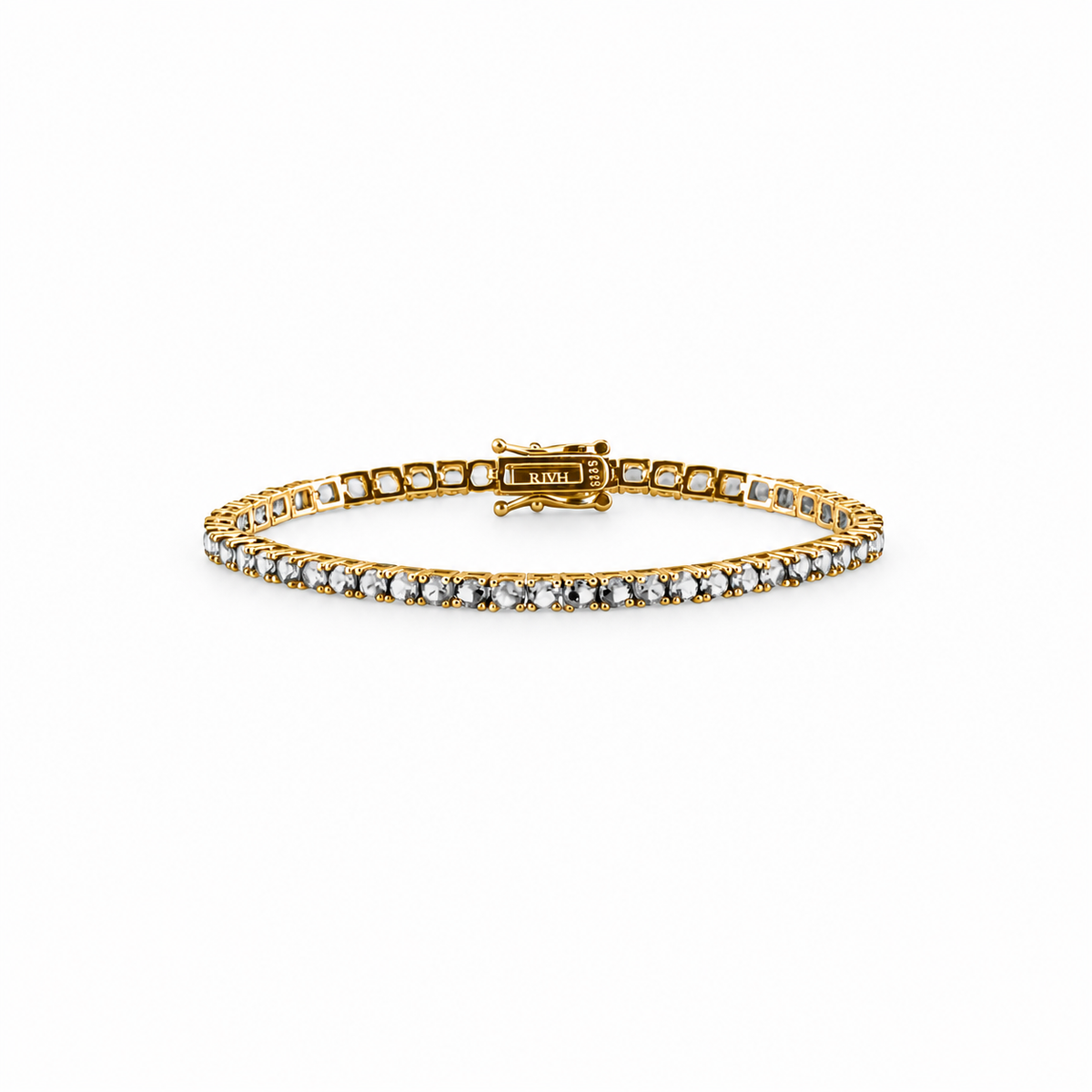 Riviera Zircônia Cristal - Ouro Amarelo