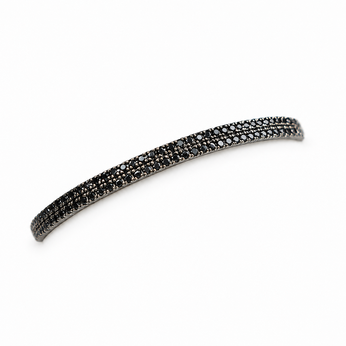 Riviera Dupla Zircônia Ônix - Ródio Negro