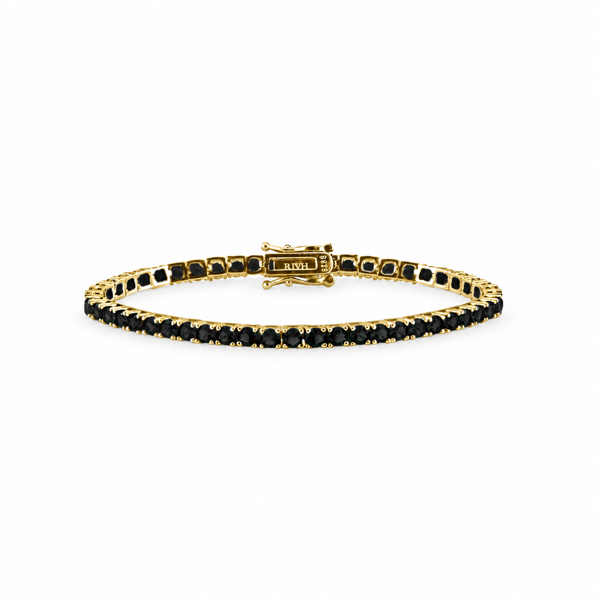 Riviera Zircônia Ônix - Ouro Amarelo