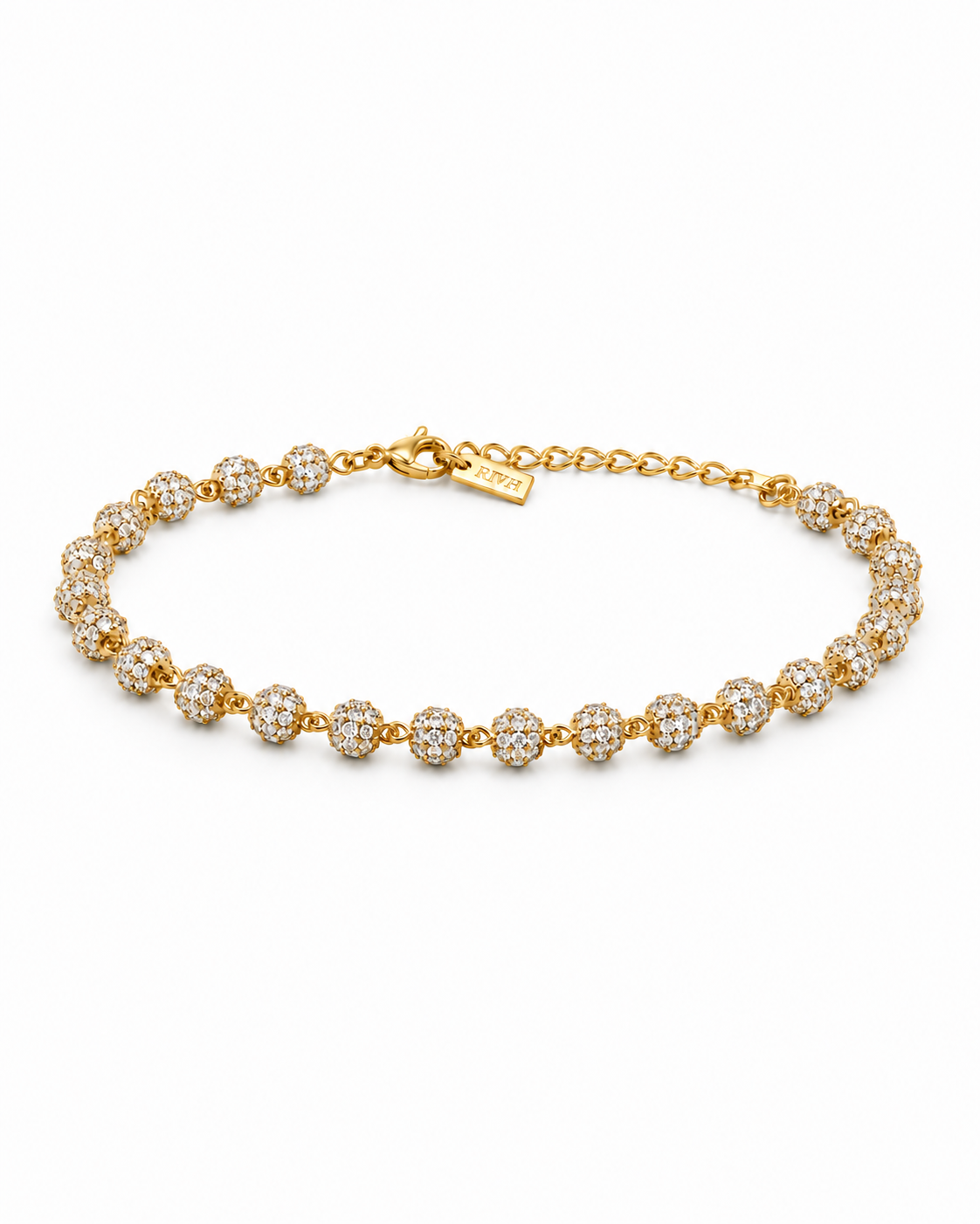Riviera Gênesis em Prata 925 com moissanite incolor e banho de ouro amarelo, regulável de 16 a 21 cm