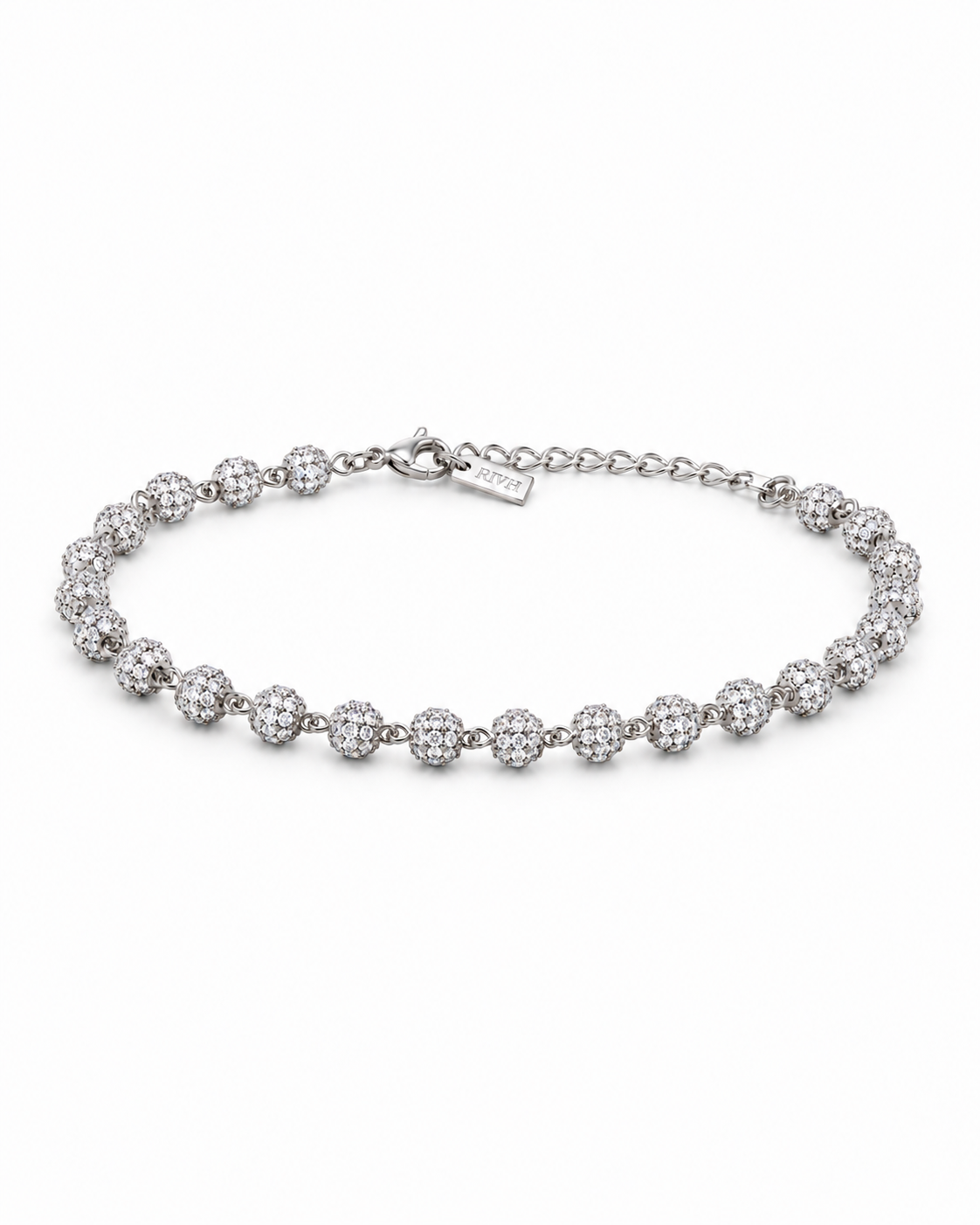 Riviera Gênesis em Prata 925 com moissanite incolor e banho de ouro branco, regulável de 16 a 21 cm