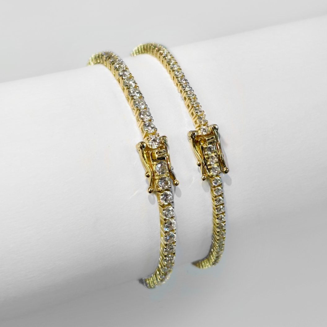Riviera Zircônia Cristal - Ouro Amarelo