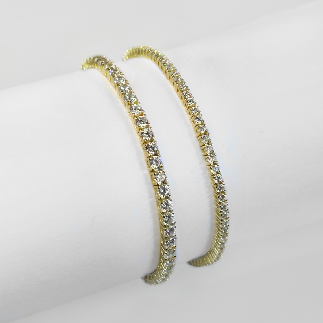 Riviera Zircônia Cristal - Ouro Amarelo