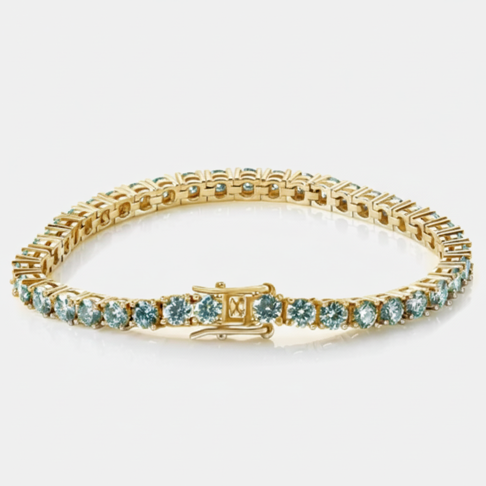 Riviera Moissanite Topázio - Ouro Amarelo