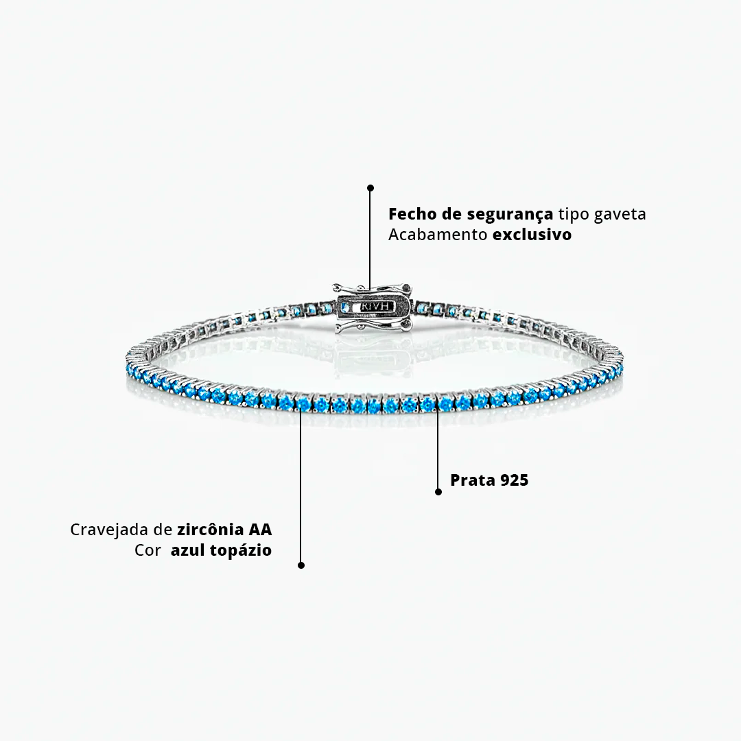 Riviera Zircônia Azul Topázio