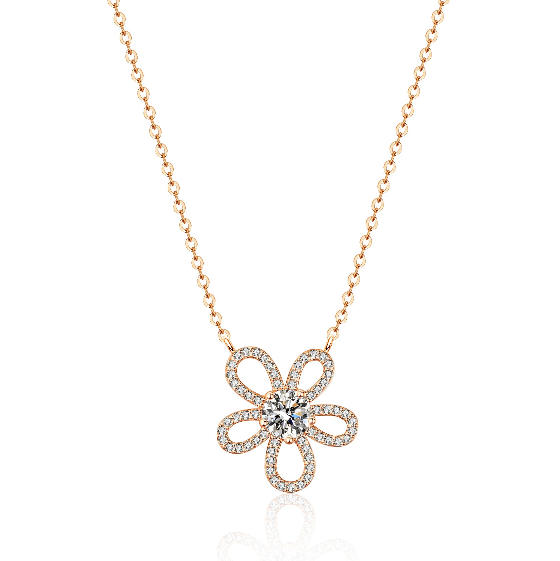 Colar Flor Moissanite