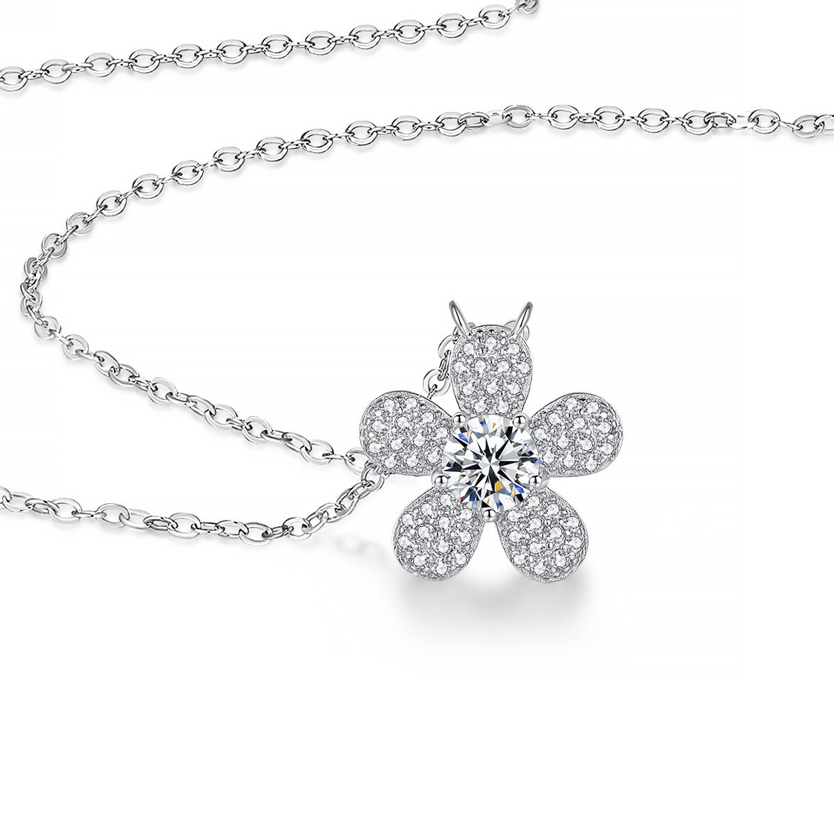 Colar Flower Moissanite