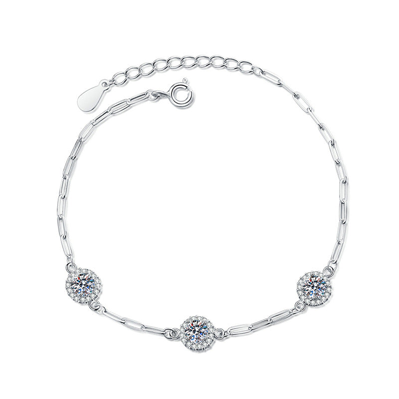 Pulseira Classic Chain Moissanite e Zircônias