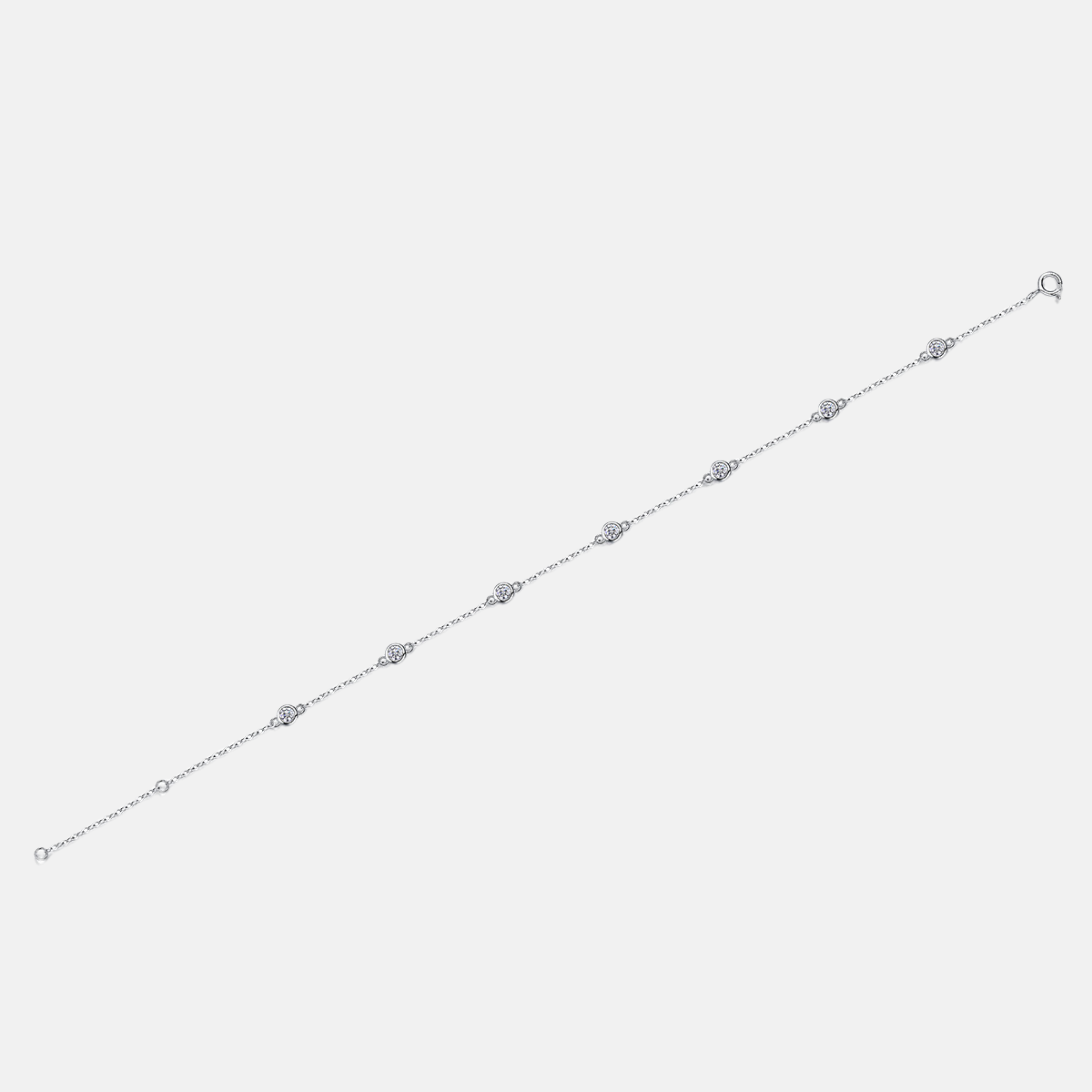Pulseira Bezel 7 Pedras Moissanite