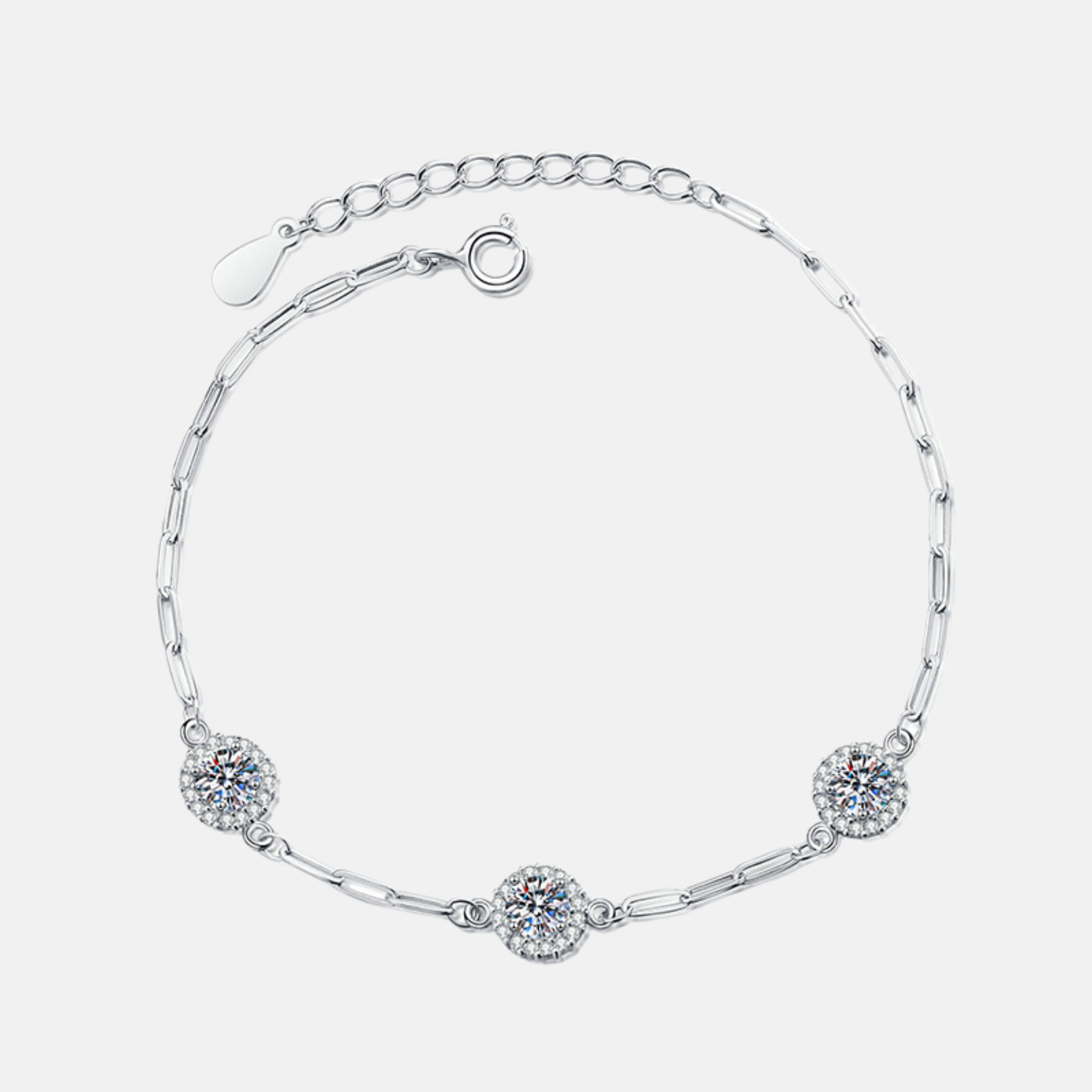 Pulseira Classic Chain Moissanite e Zircônias