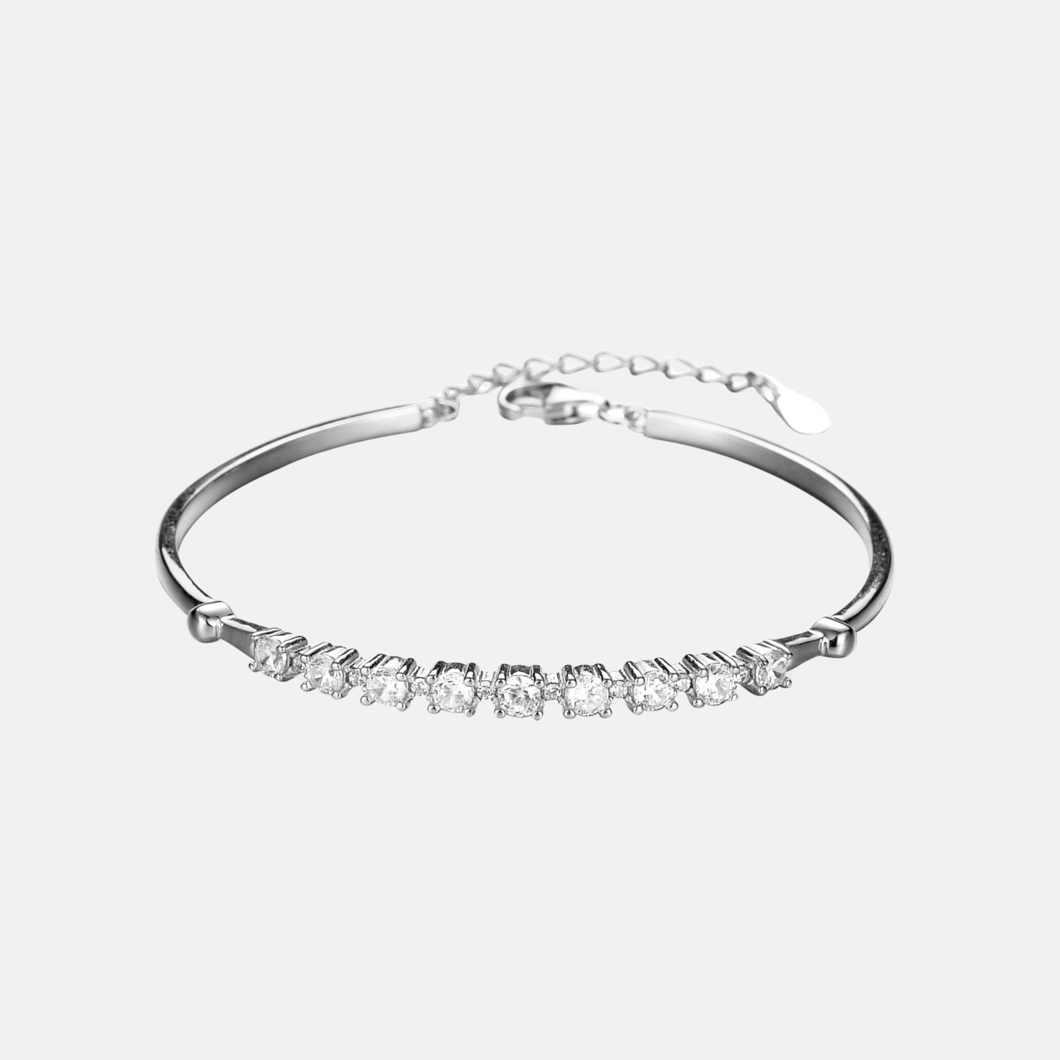 Pulseira Meia Riviera Rígida Moissanite