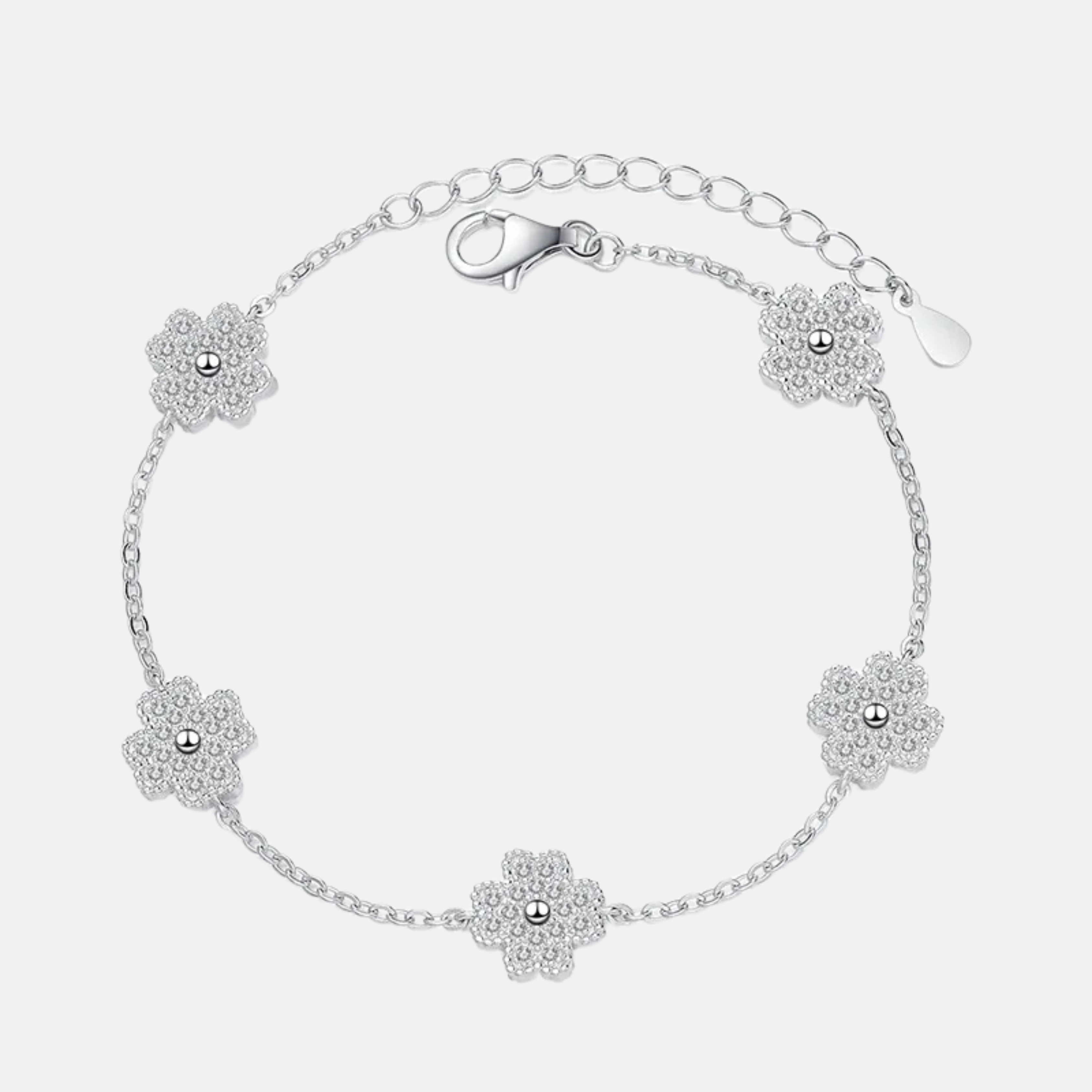 Pulseira Trevo Moissanite