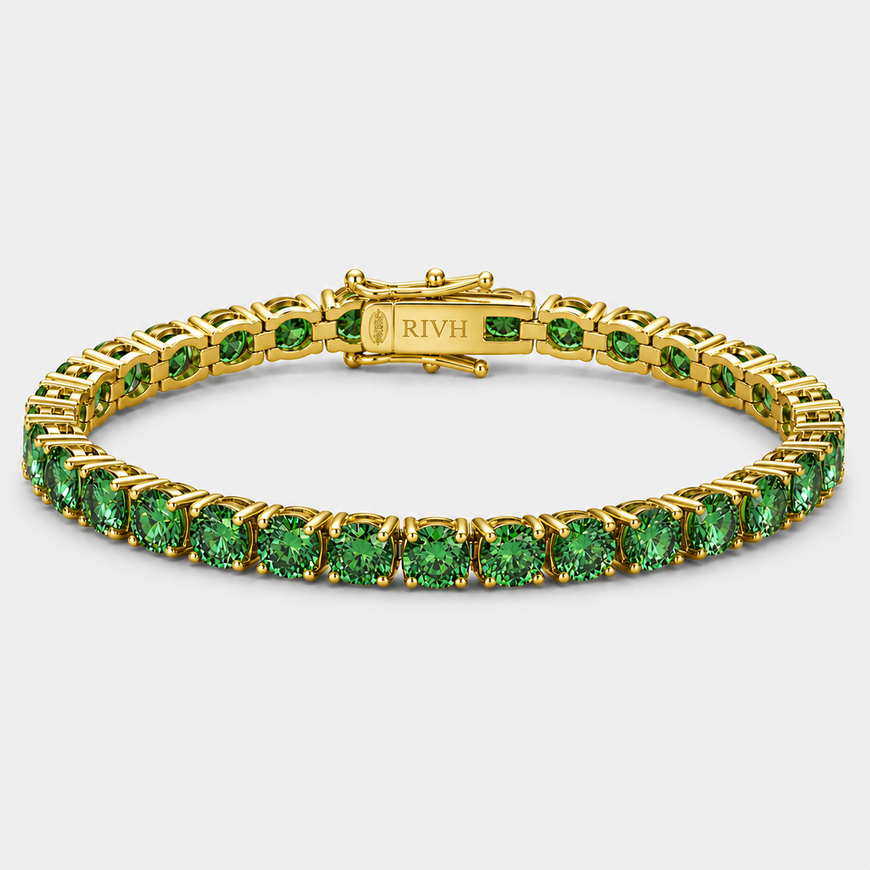 Riviera Moissanite Esmeralda Ouro Amarelo