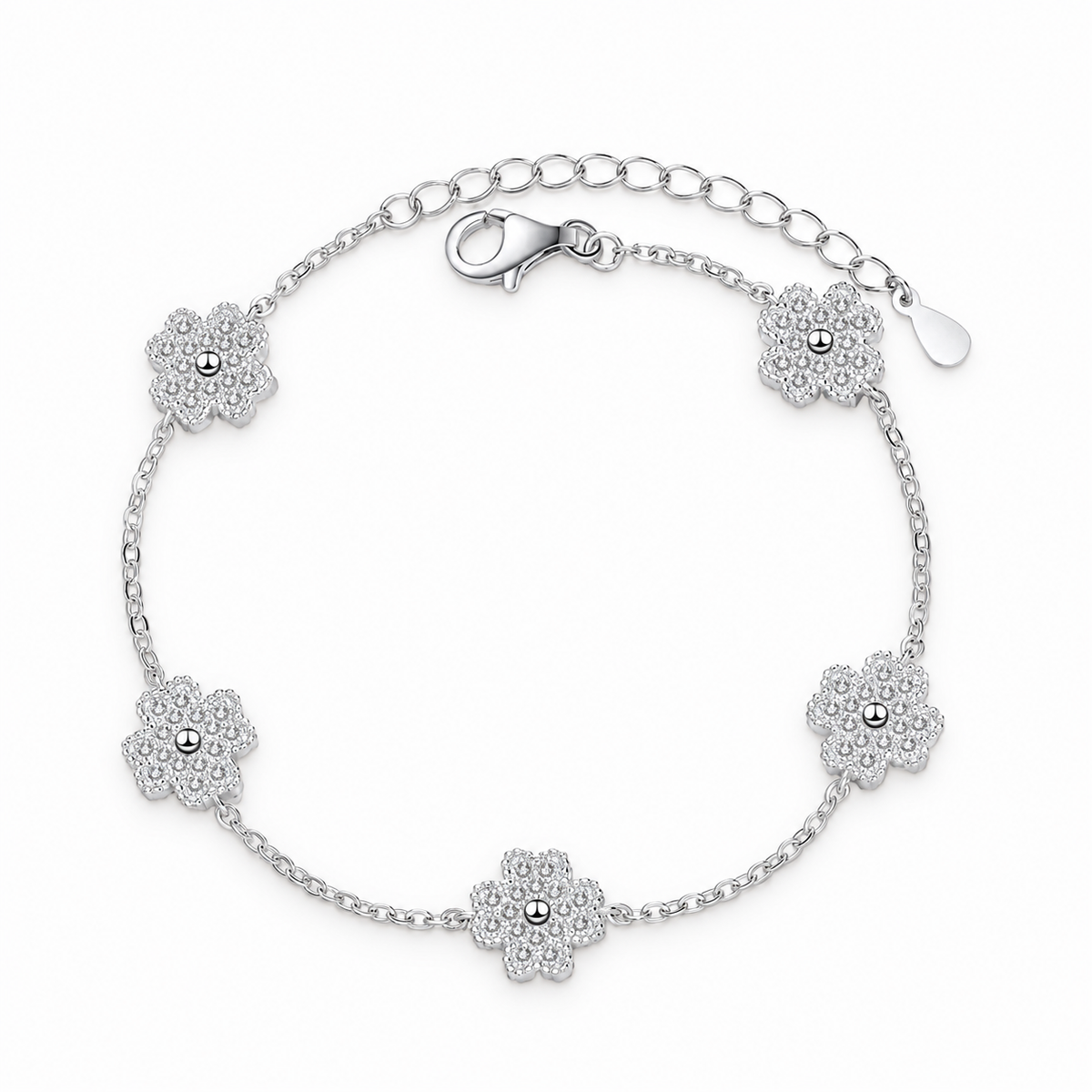 Pulseira Trevo Moissanite
