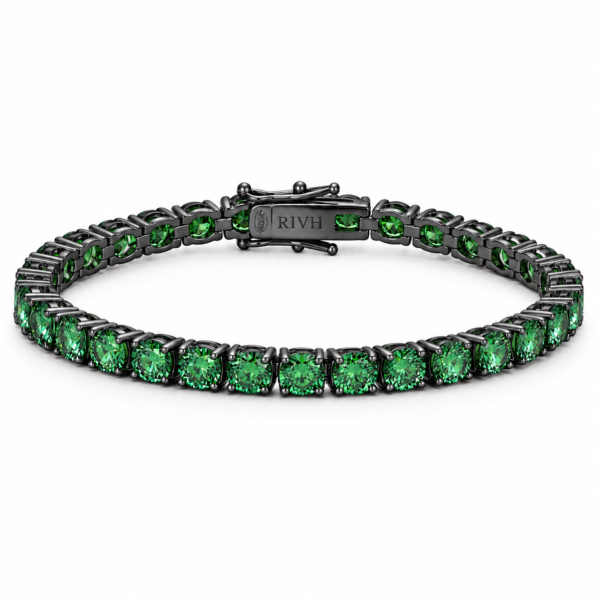 Riviera Moissanite Esmeralda Ródio Negro