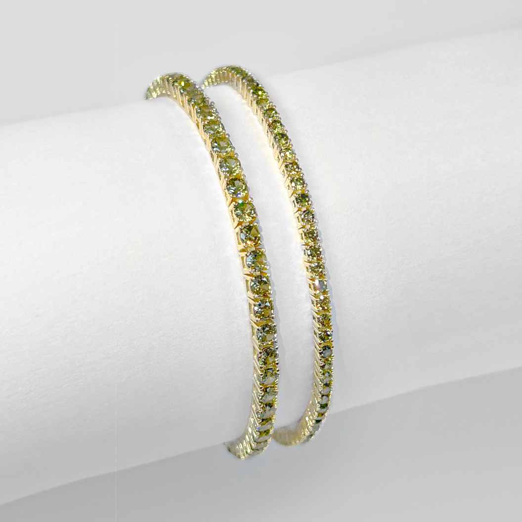 Riviera Zircônia Peridoto - Ouro Amarelo